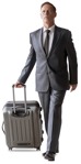 Businessman with a baggage walking people png (11209) - miniature