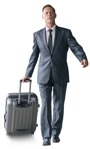 Businessman with a baggage walking people png (11210) | MrCutout.com - miniature
