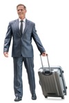 Businessman with a baggage walking people png (11214) - miniature