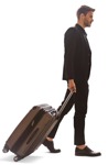 Businessman with a baggage walking people png (11317) | MrCutout.com - miniature