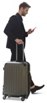 Businessman with a baggage walking people png (11318) - miniature