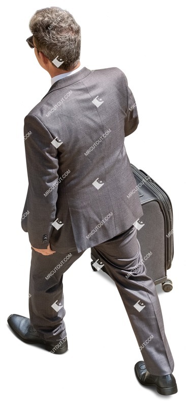 Businessman with a baggage walking png people (13753)