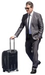 Businessman with a baggage walking person png (12267) | MrCutout.com - miniature