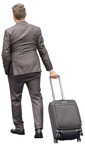 Businessman with a baggage walking  (13431) - miniature