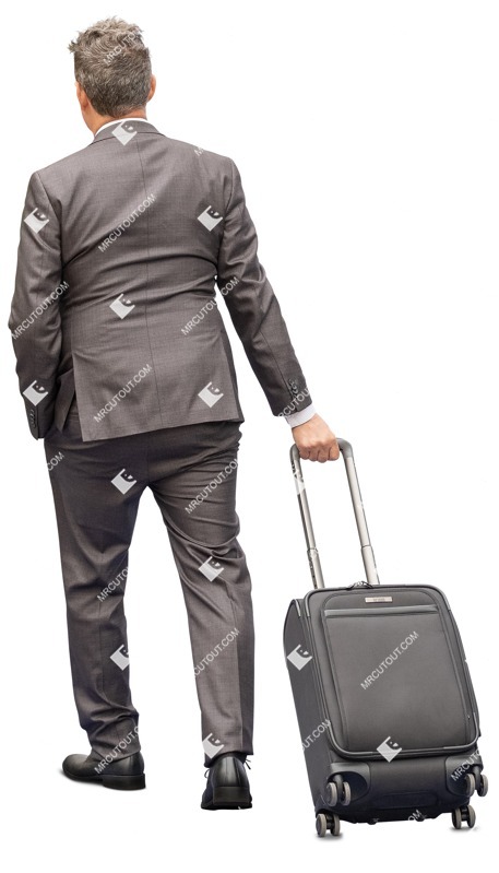 Businessman with a baggage walking cut out people (13431)