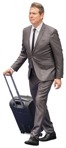 Businessman with a baggage walking cut out pictures (12281) - miniature
