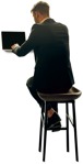 Businessman with a computer people png (11323) - miniature