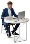 Businessman with a computer png people (12545) | MrCutout.com - miniature