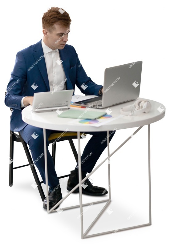 Businessman with a computer png people (14698)