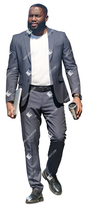 Businessman with a computer drinking coffee person png (14317)