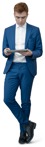 Businessman with a computer standing human png (12543) - miniature