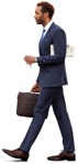 Cut out people - Businessman With A Newspaper Drinking Coffee 0002 | MrCutout.com - miniature