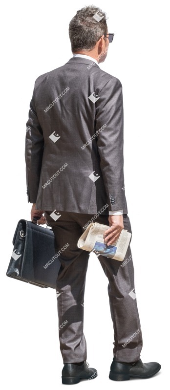 Businessman with a newspaper standing entourage people (13745)