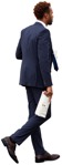 Businessman with a newspaper walking  (9254) - miniature