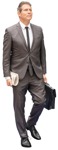Businessman with a newspaper walking human png (12236) - miniature