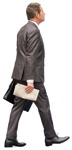 Businessman with a newspaper walking  (13043) - miniature