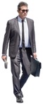 Businessman with a newspaper walking entourage people (12259) | MrCutout.com - miniature