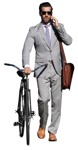 Businessman with a smartphone cycling human png (14642) - miniature