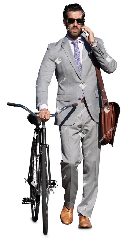 Businessman with a smartphone cycling human png (13255)