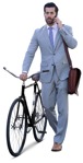 Businessman with a smartphone cycling  (13988) - miniature