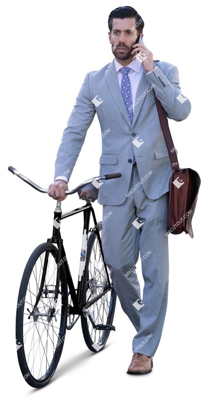 Businessman with a smartphone cycling png people (13988)