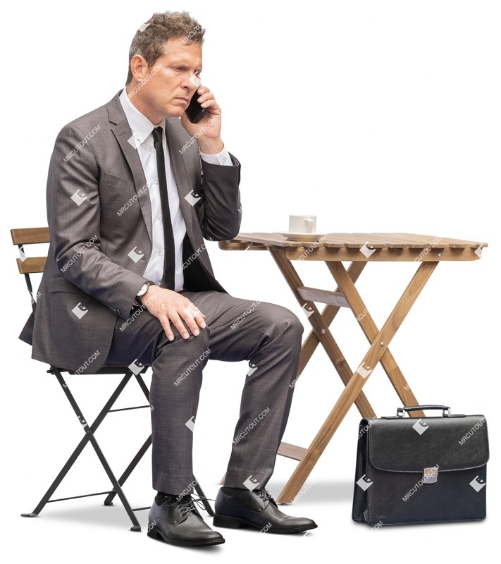 Businessman with a smartphone drinking coffee people png (13435)