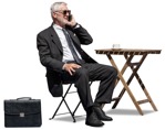 Businessman with a smartphone drinking coffee  (12567) - miniature