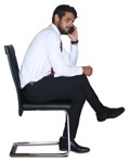 Cut out people - Businessman With A Smartphone Sitting 0006 | MrCutout.com - miniature
