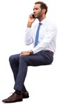 Businessman with a smartphone sitting  (9505) - miniature