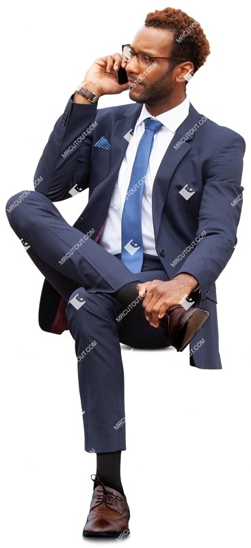 Businessman with a smartphone sitting people png (9514)