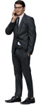 Businessman with a smartphone standing  (5556) - miniature