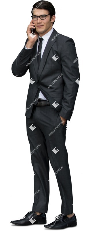 Businessman with a smartphone standing people png (5556)
