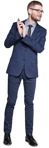 Businessman with a smartphone standing  (3035) - miniature