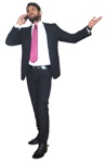 Cut out people - Businessman With A Smartphone Standing 0005 | MrCutout.com - miniature