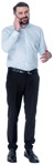 Businessman with a smartphone standing  (5127) - miniature