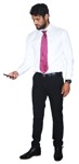 Cut out people - Businessman With A Smartphone Standing 0009 | MrCutout.com - miniature