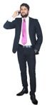 Businessman with a smartphone standing people png (1521) - miniature