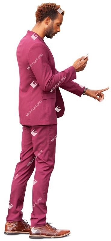 Businessman with a smartphone standing person png (9413)