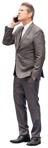 Businessman with a smartphone standing person png (12269) | MrCutout.com - miniature