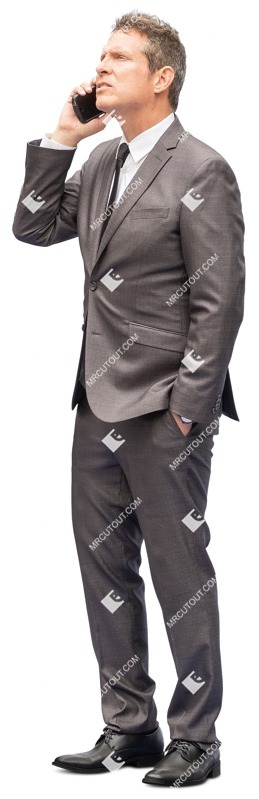 Businessman with a smartphone standing person png (15144)