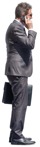 Businessman with a smartphone standing cut out people (12273) - miniature