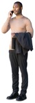 Businessman with a smartphone standing png people (12851) - miniature