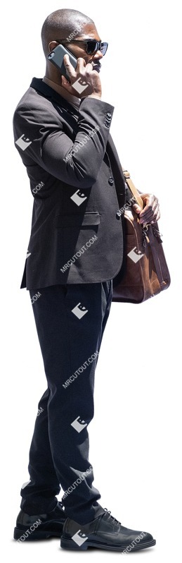 Businessman with a smartphone standing people png (12025)