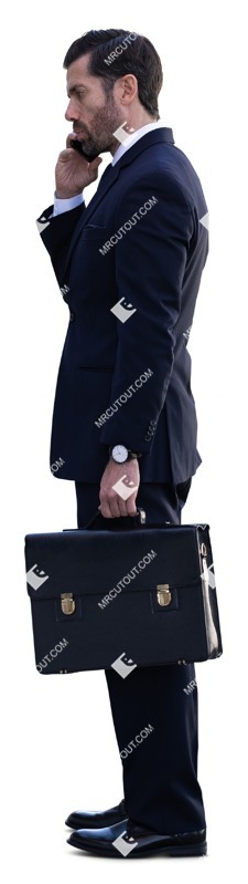 Businessman with a smartphone standing people png (15301)
