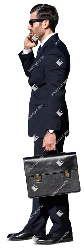 Businessman with a smartphone standing people png (12768)
