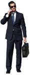 Businessman with a smartphone standing  (12766) - miniature