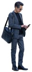 Businessman with a smartphone standing people png (14833) | MrCutout.com - miniature