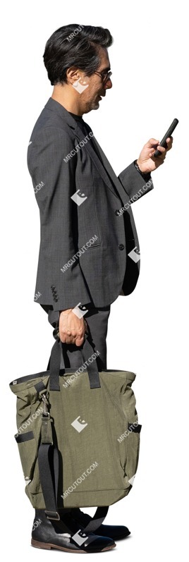 Businessman with a smartphone standing human png (15358)