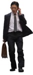 Businessman with a smartphone walking  (6191) - miniature