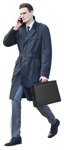 Businessman with a smartphone walking entourage people (7261) - miniature